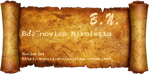 Bánovics Nikoletta névjegykártya