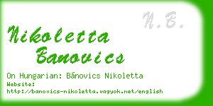 nikoletta banovics business card