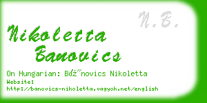 nikoletta banovics business card